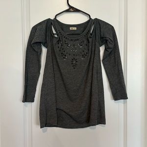 Hollister long sleeve cut out shoulder top